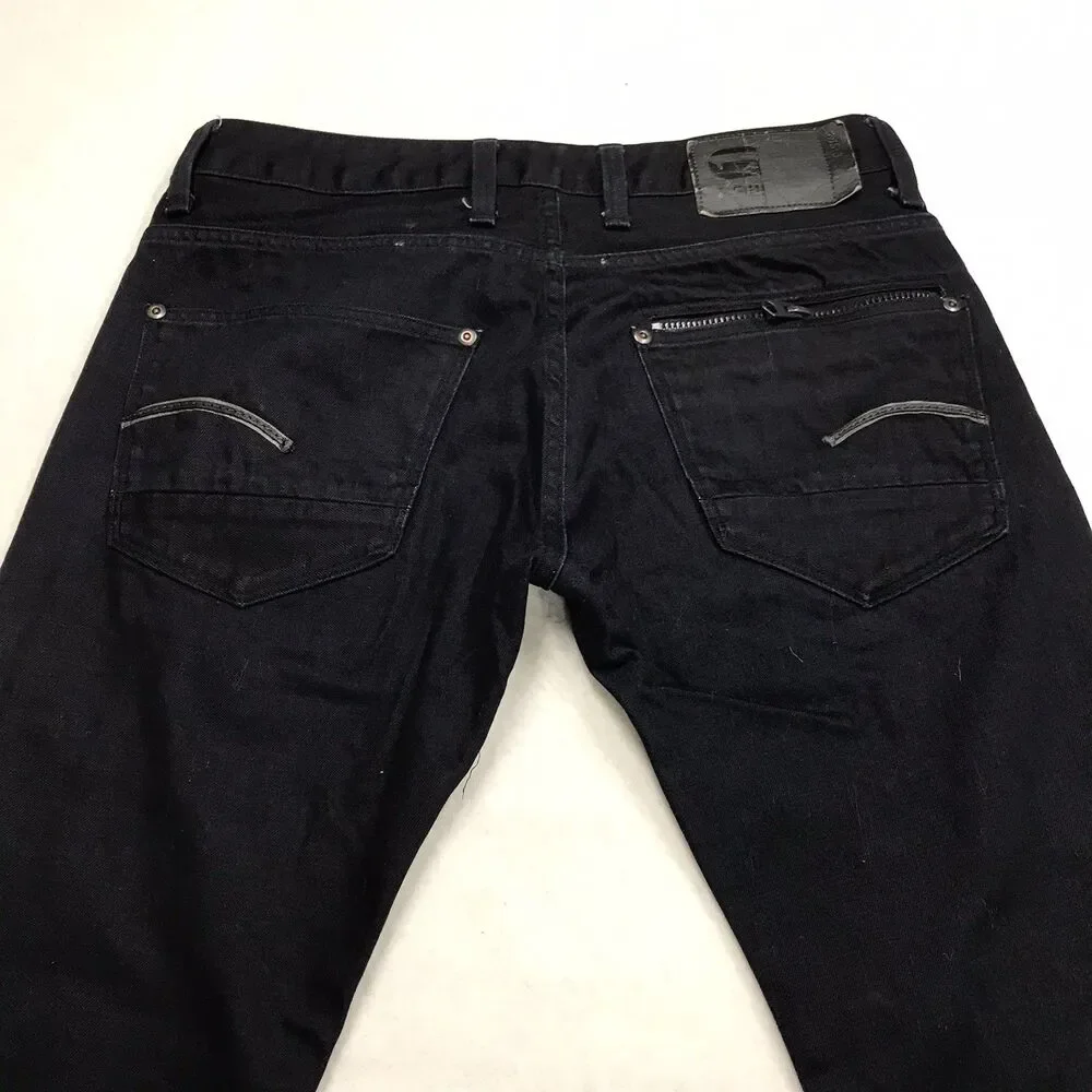 G STAR RAW Attacc Jeans Men 32x30 Slim Straight Dark Indigo Wash Button Fly